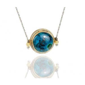 Eilat Stone Pendant with Gold-Plating & Sterling Silver by Rafael Jewelry Artistes & Marques