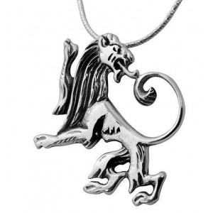 Sterling Silver Lion of Judah Pendant by Rafael Jewelry Bijoux Juifs