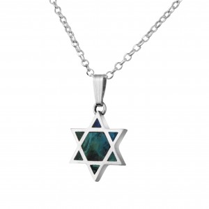 Star of David Pendant with Sterling Silver & Eilat Stone by Rafael Jewelry Collection d'Etoiles de David
