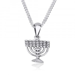 Sterling Silver Menorah Lampstand Pendant
 Artistes & Marques