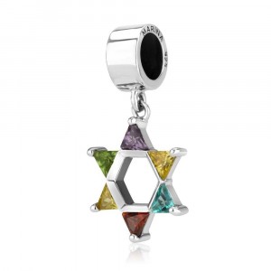 Sterling Silver Star of David with Jewel-Toned Stones
 Israeli Jewelry Designers
