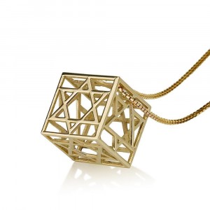 Star of David Cubic Pendant 14K Yellow Gold Colliers & Pendentifs
