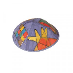Kippa en Soie Multicolore Yair Emanuel - Motifs Multicolores Judaïsme Moderne
