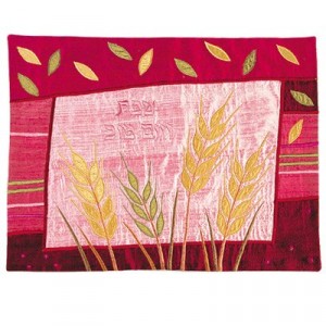 Yair Emanuel Challah Cover with Embroidery of Wheat in Raw Silk Couvres Hallah