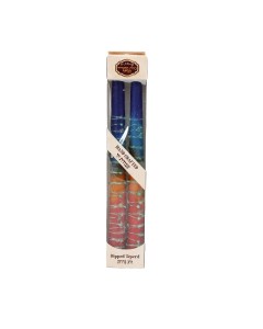 Galilee Style Candles Pair of Shabbat Candles in Orange, Red and Blue Chandeliers & Bougies
