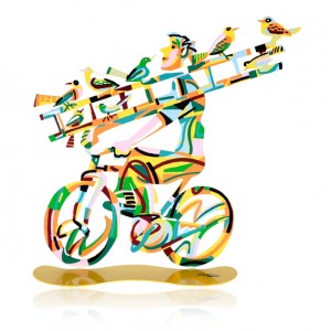 David Gerstein Ladder Man Bike Rider Sculpture  Décorations d'Intérieur