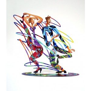 David Gerstein Rockers Sculpture in Steel with Dancing Couple Art Israélien