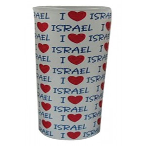 White Tequila Shot Glass with 'I Love Israel' Shot Glasses