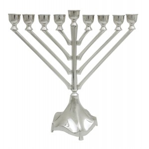Nickel Hanukkah Menorah with Vertical Design Menoras