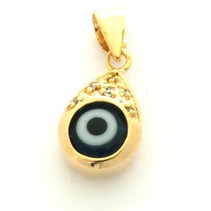 Evil Eye Pendant in Gold Plated with Zircon Stones Marina Jewelry