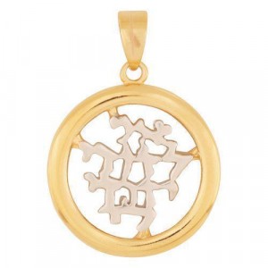 Pendant with Ani LeDodi Design in Gold and Rhodium Plated Marina Jewelry