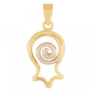 Pendant with Pomegranate Swirl in Gold and Rhodium Plated Marina Jewelry