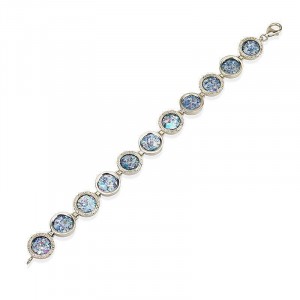 Silver Bracelet with Circles with Roman Glass Bracelets Juifs