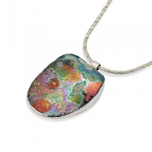 Silver Necklace with Multicolored Roman Glass Artistes & Marques