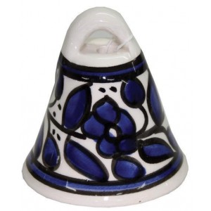 Armenian Ceramic Bell with Blue Anemones Floral Motif Intérieur Juif

