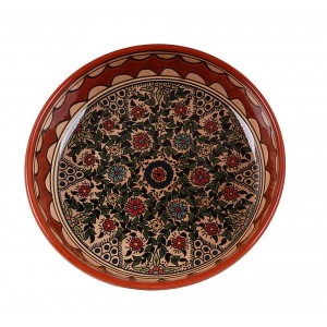 Armenian Ceramic Bowl with Floral Motif Souvenirs Juifs