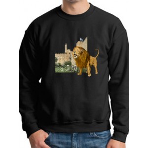 Jerusalem Sweatshirt with Lion (Variety of Colors to Choose From) T-Shirts Israéliens