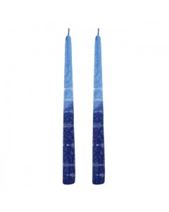 Blue Wax Shabbat Candles by Galilee Style Candles Bougies de Fêtes Juives