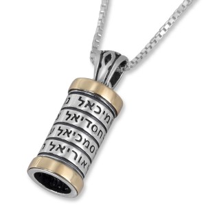 Cylinder Pendant with the 12 Names of the Archangels Mezuzah Necklaces