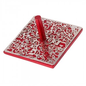 Yair Emanuel Square Dreidel with Pomegranate and Floral Design (Variety of Colors) Hanoukka
