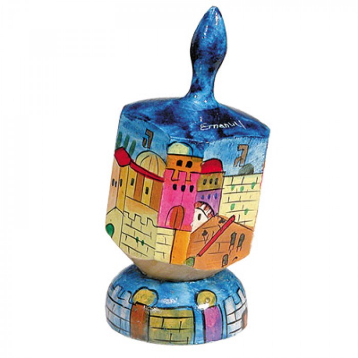 Toupie en Bois Yair Emanuel – Grand Modèle Jérusalem et Mur des Lamentations