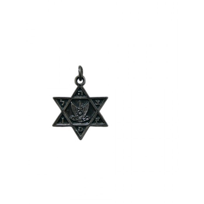 Silver Star of David Pendant with Israeli Air Force Insignia and ‘IDF’