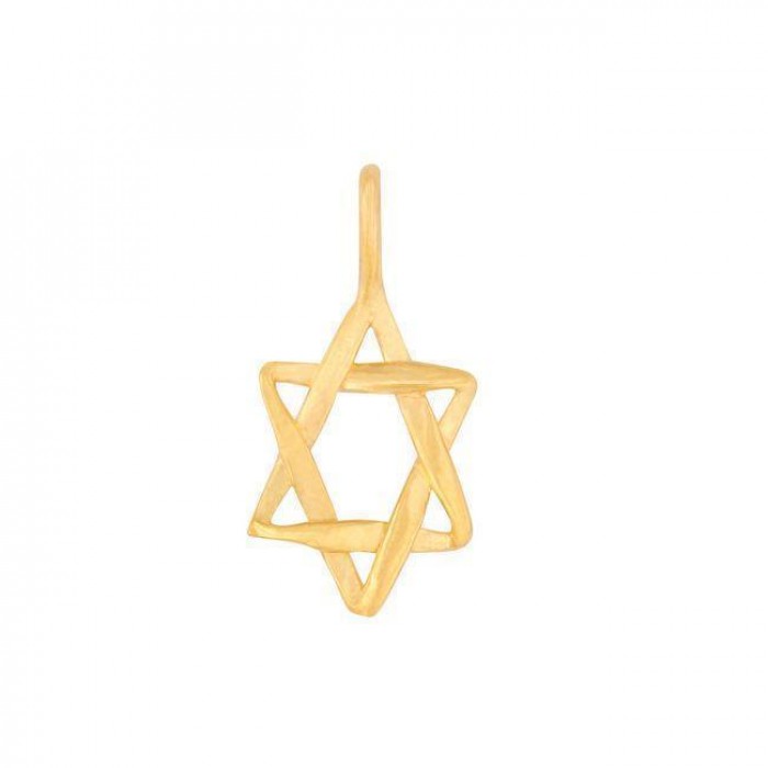 Gold Plated Pendant with Modern Star of David