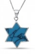 Star of David Necklace in Sterling Silver and Eilat Stone