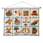 Yair Emanuel Raw Silk Embroidered Wall Decoration with 12 Tribes in English