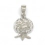 Pomegranate Pendant with Rhodium Plated Textured Design