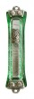 Glass Mezuzah with Green Outline and Pomegranates