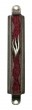 Pewter Mezuzah with Red and Purple Glass Plate and Shin