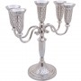 Five Branched Nickel Candelabra with Diamond Patterns