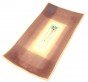 Brown Ceramic Tray with Palm Tree Design and Yellow and White Rectangle