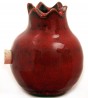 Red Ceramic Salt Shaker with Pomegranate Design
