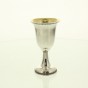 Sterling Silver Kiddush Cup with Tall Goblet Design and Scrolling Lines