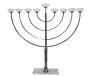 Large Size Hanukkah Menorah with Crystal Candleholders and Traditional Shape