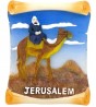 Ceramic Magnet with Jerusalem Traveler, Camel and English Text