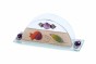 Glass Napkin Holder for Shabbat, Rainbow Pomegranate with Purple Beads