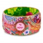 Floral Bangle Bracelet with Eishet Chayil Phrase and Pink and Gold Beads