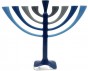 Hanukkah Menorah with Blue Shamash and Branches in Blue and Gray