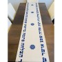 Broderies De France Table Runner With Home Blessings and Mandala Pattern (Blue)